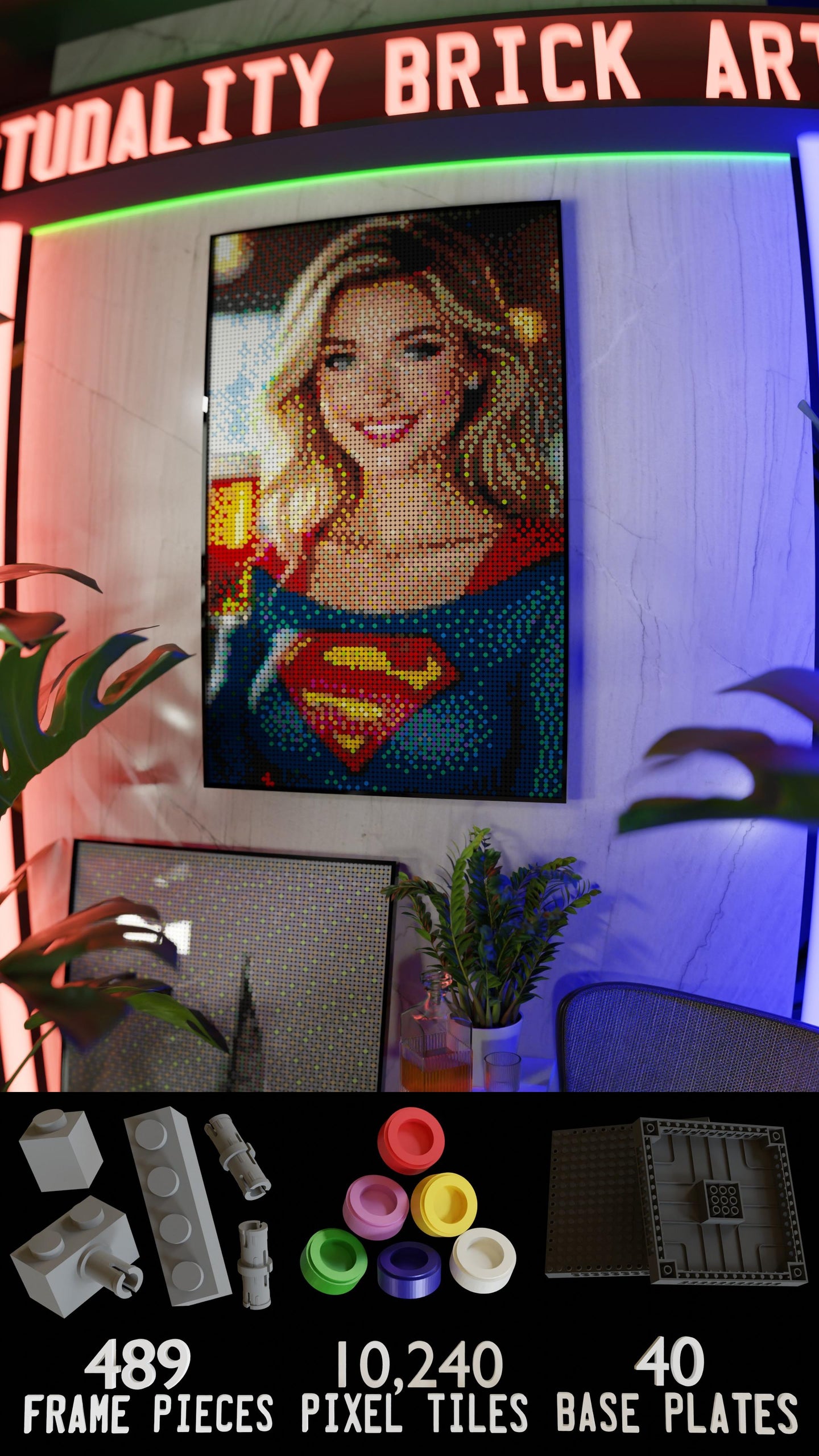 Supergirl DC LEGO® Style mosaic creative DIY building set